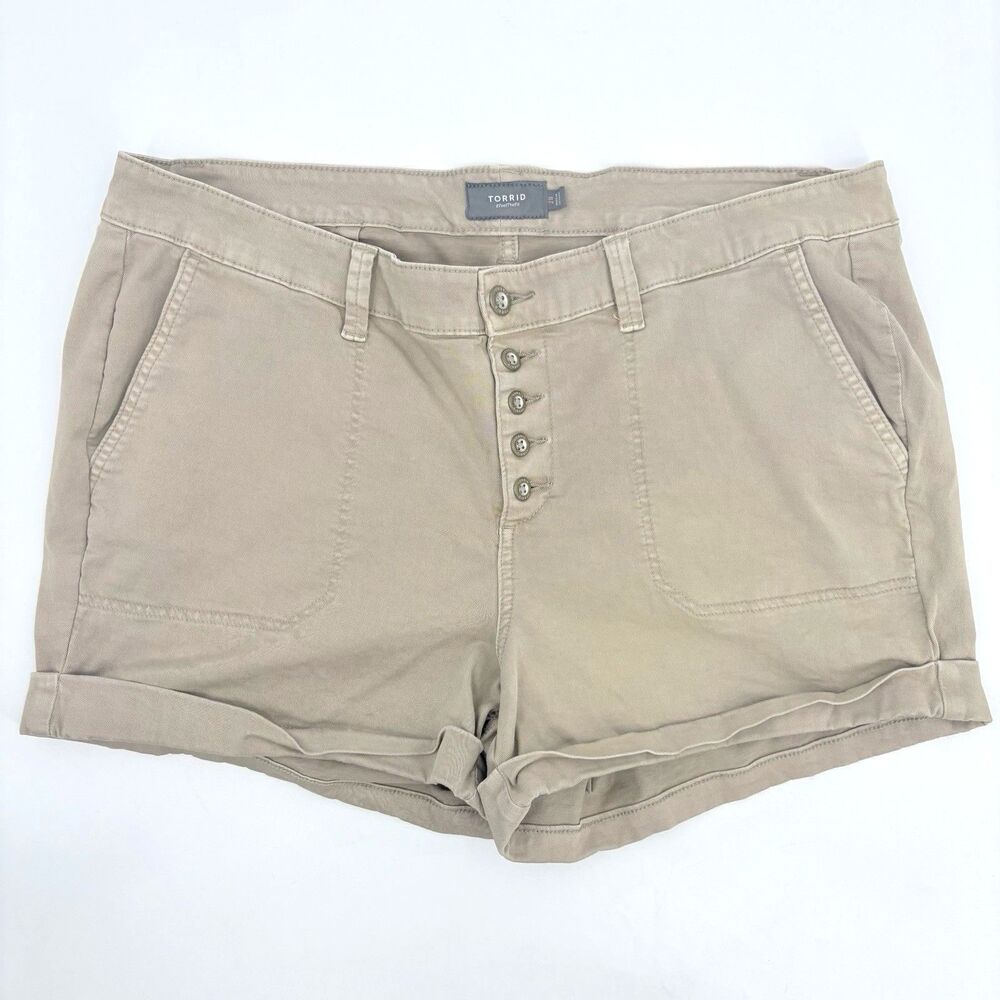 Torrid 3.5 Twill Shorts Womens 20 Stretch Summer Coastal Neutral Vacation Travel